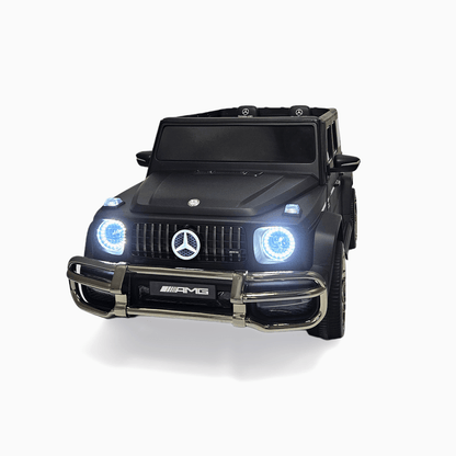 24V Exclusive Matte Black Mercedes Benz G63 2-Seater 4x4 Kids' Ride-on SUV W/ EVA Wheels, Leather Seats, Light-up Logo, BT & RC