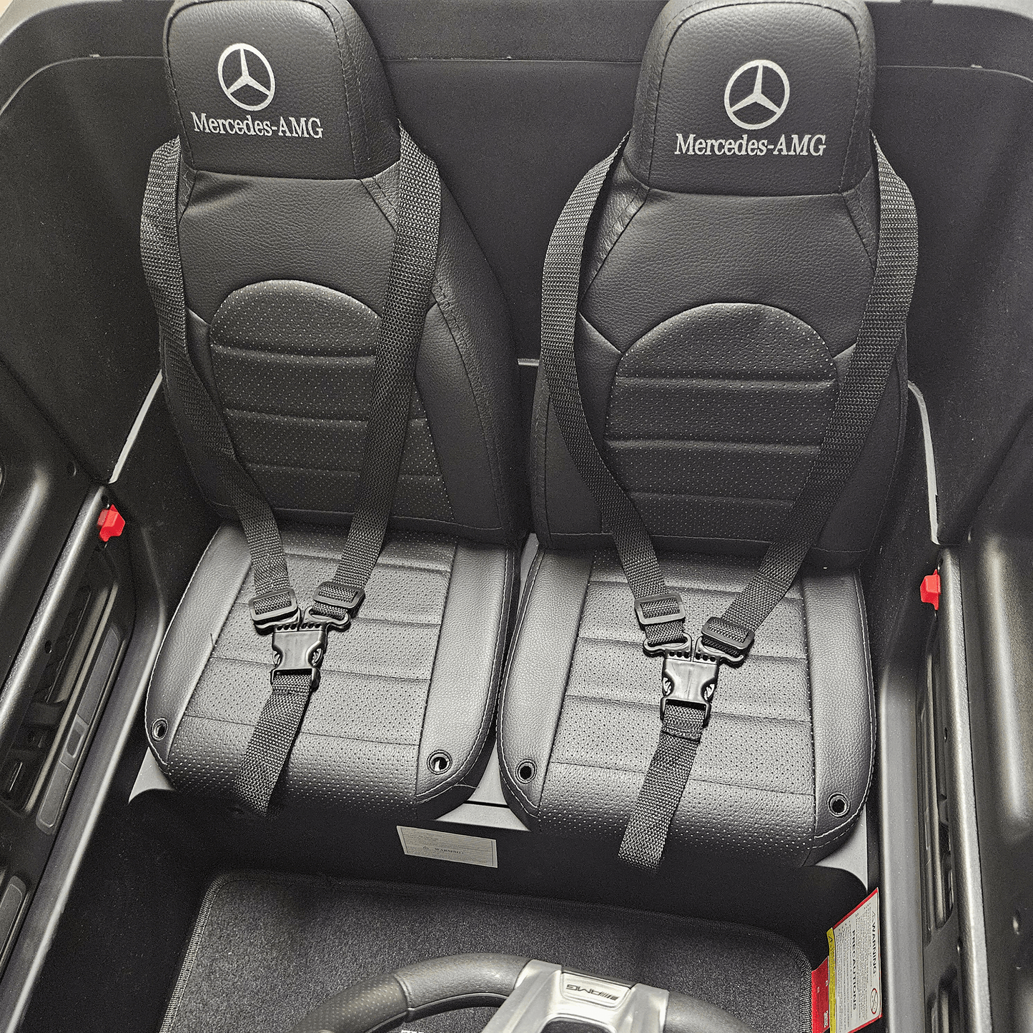 24V Exclusive Matte Black Mercedes Benz G63 2-Seater 4x4 Kids' Ride-on SUV W/ EVA Wheels, Leather Seats, Light-up Logo, BT & RC