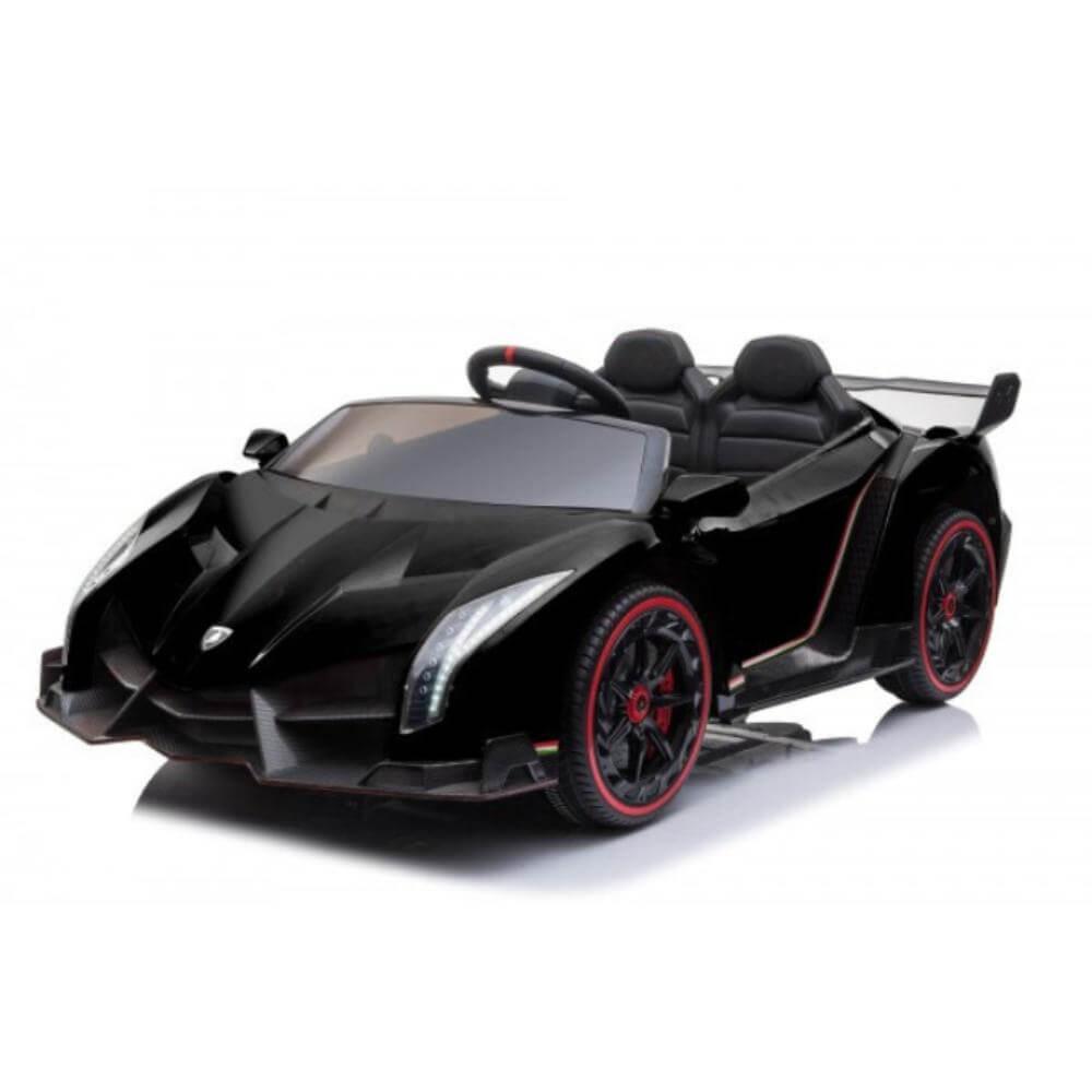 12V Black Lamborghini Veneno 4X4 Limited Edition Ride-on Car W/ EVA Rubber Wheels, Bluetooth & RC