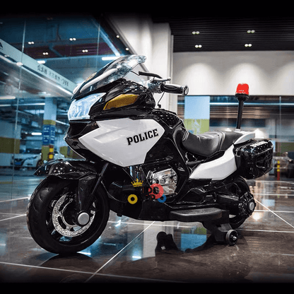 24V Police Officer Edition Kids' Motorcycle W/ Rubber Wheels, Emergency Siren, Lights & Music