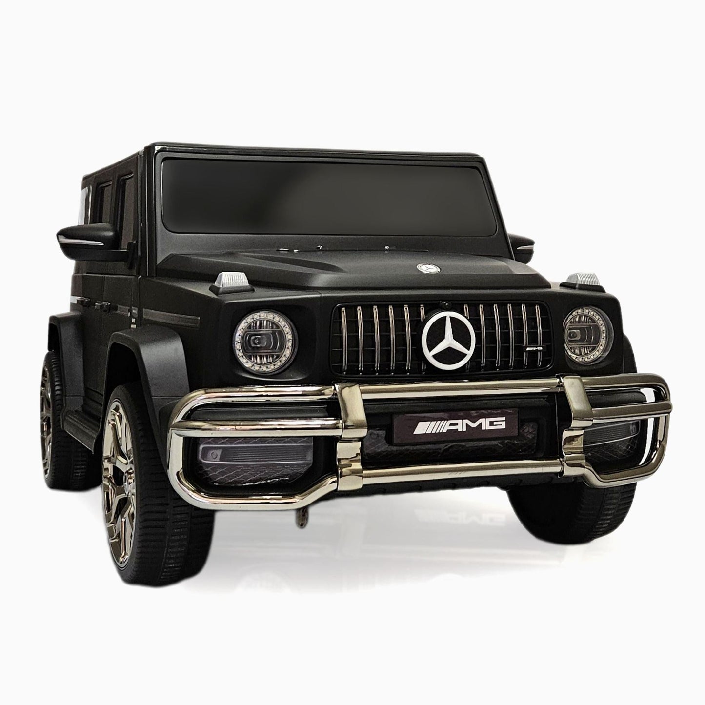 24V Exclusive Matte Black Mercedes Benz G63 2-Seater 4x4 Kids' Ride-on SUV W/ EVA Wheels, Leather Seats, Light-up Logo, BT & RC
