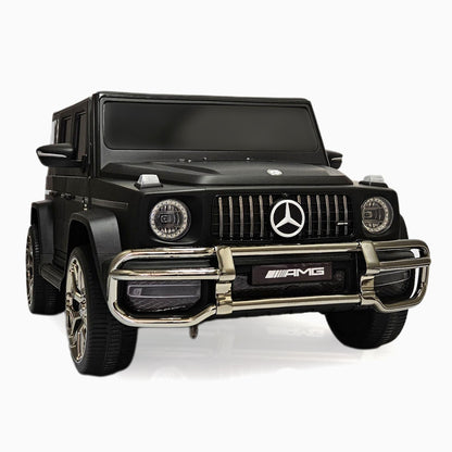 24V Exclusive Matte Black Mercedes Benz G63 2-Seater 4x4 Kids' Ride-on SUV W/ EVA Wheels, Leather Seats, Light-up Logo, BT & RC