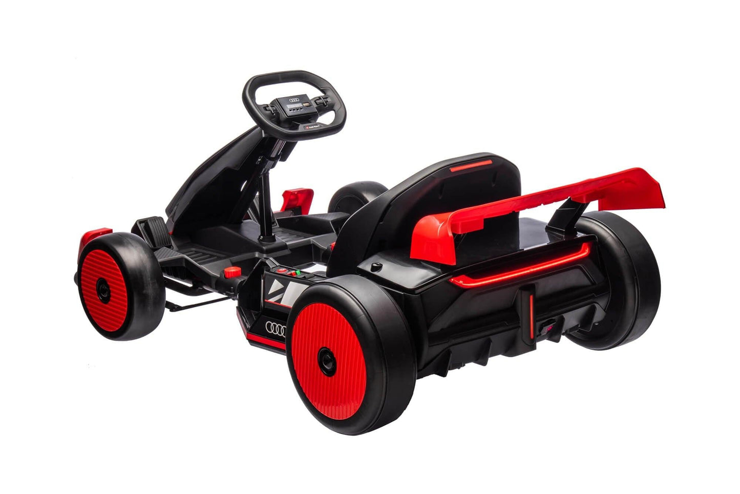 24V Red Newest Upgraded Audi Drifting Go Kart W/ 180° Drift, Bluetooth Music & Lights