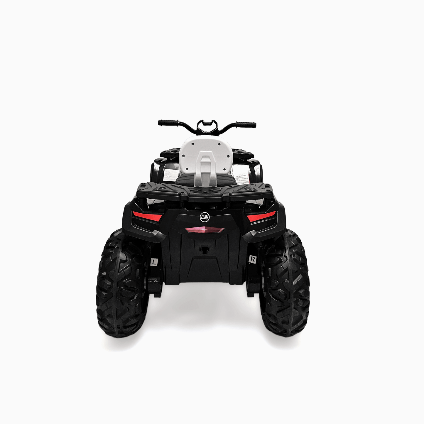 24V White Upgraded Titan Edition 4x4 Ride-On Quad ATV W/ EVA Rubber Wheels, Bluetooth Music & Lights