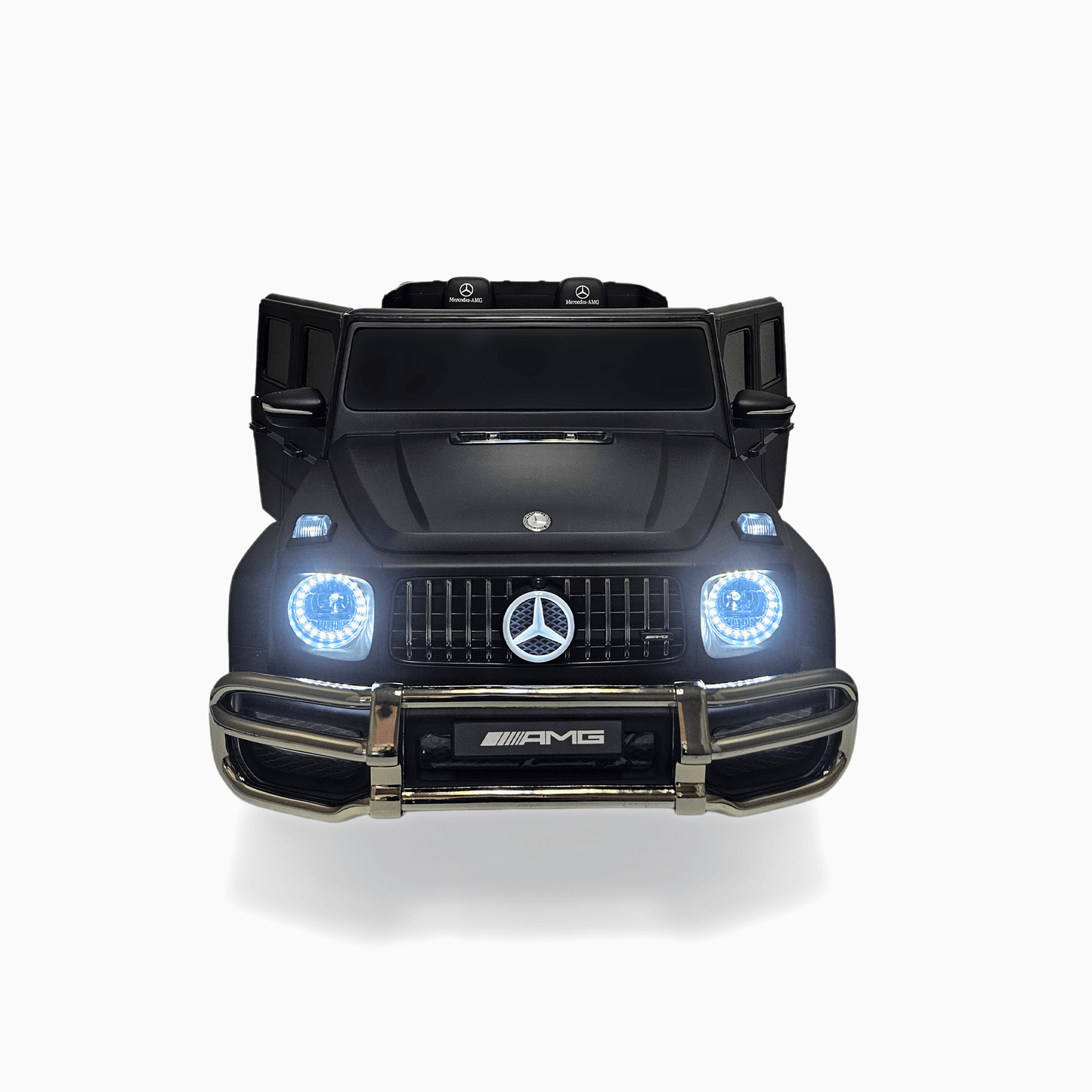 24V Exclusive Matte Black Mercedes Benz G63 2-Seater 4x4 Kids' Ride-on SUV W/ EVA Wheels, Leather Seats, Light-up Logo, BT & RC