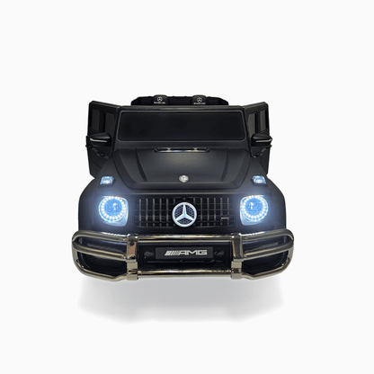 24V Exclusive Matte Black Mercedes Benz G63 2-Seater 4x4 Kids' Ride-on SUV W/ EVA Wheels, Leather Seats, Light-up Logo, BT & RC