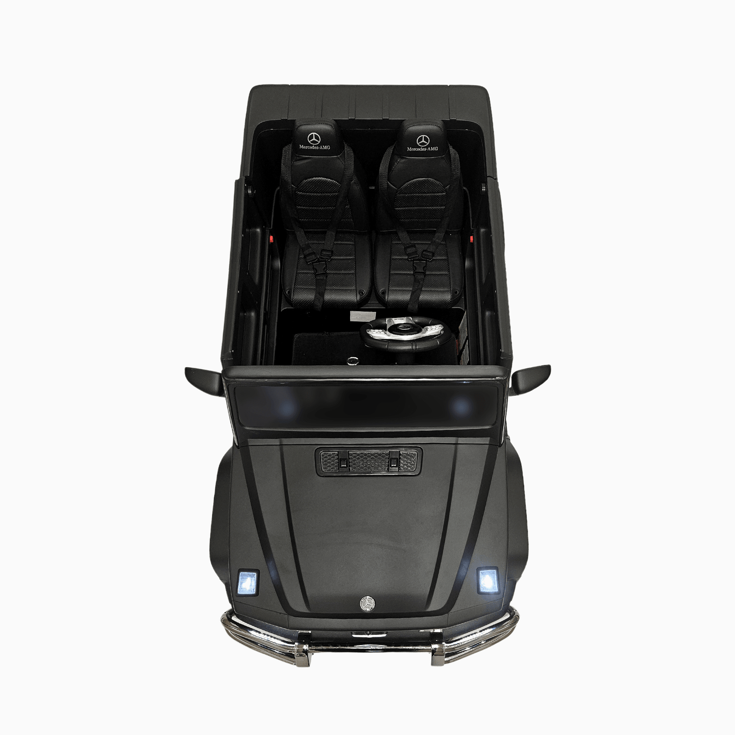 24V Exclusive Matte Black Mercedes Benz G63 2-Seater 4x4 Kids' Ride-on SUV W/ EVA Wheels, Leather Seats, Light-up Logo, BT & RC