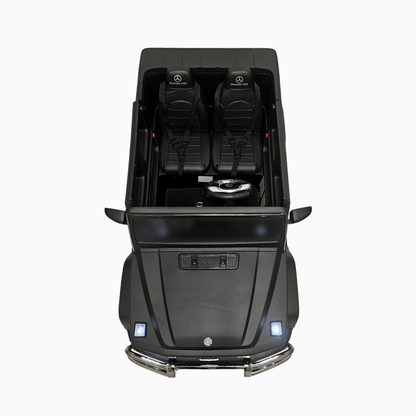 24V Exclusive Matte Black Mercedes Benz G63 2-Seater 4x4 Kids' Ride-on SUV W/ EVA Wheels, Leather Seats, Light-up Logo, BT & RC