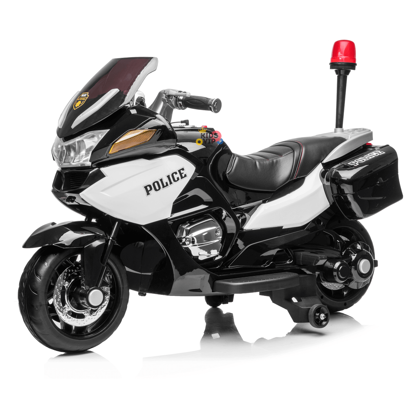 24V Police Officer Edition Kids' Motorcycle W/ Rubber Wheels, Emergency Siren, Lights & Music