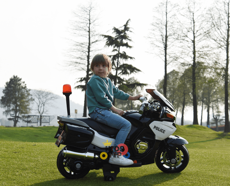 24V Police Officer Edition Kids' Motorcycle W/ Rubber Wheels, Emergency Siren, Lights & Music