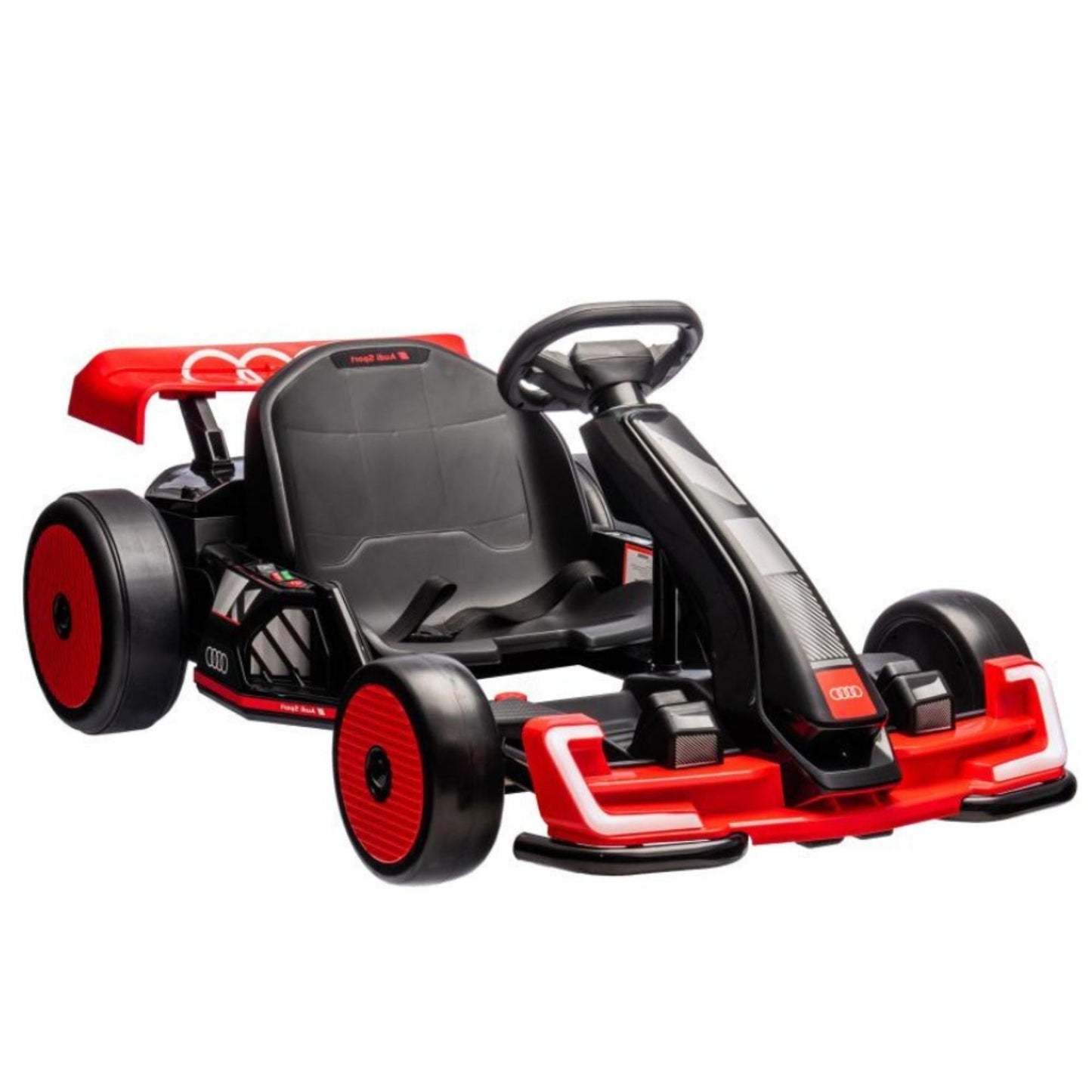 24V Red Newest Upgraded Audi Drifting Go Kart W/ 180° Drift, Bluetooth Music & Lights