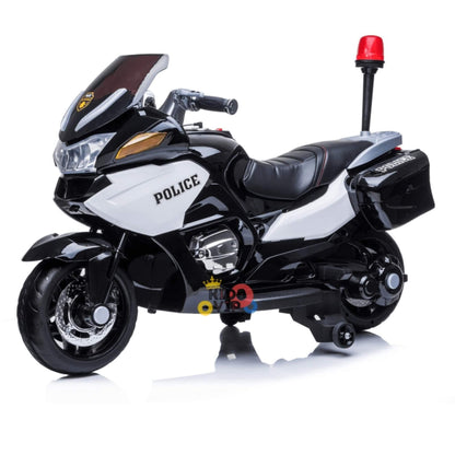 24V Police Officer Edition Kids' Motorcycle W/ Rubber Wheels, Emergency Siren, Lights & Music