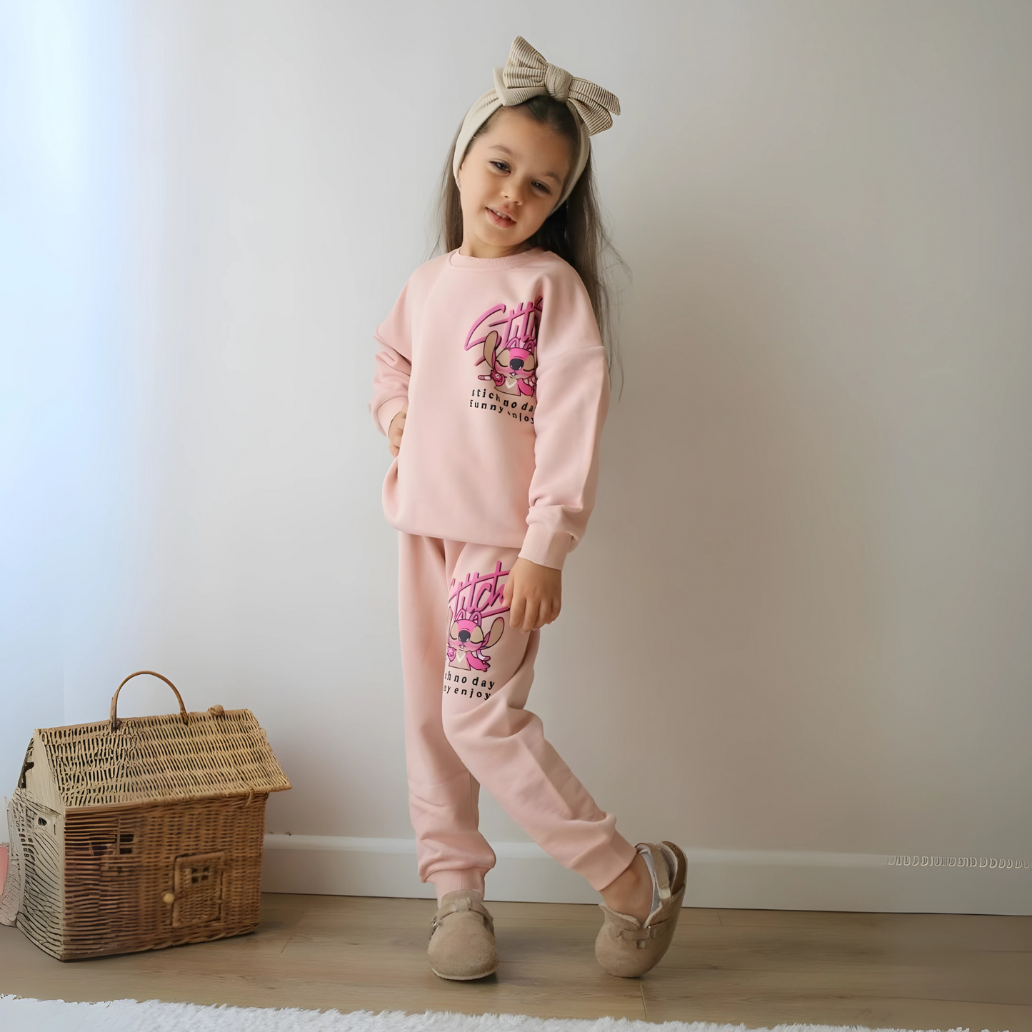 Blush Fun Girls Joggers Set