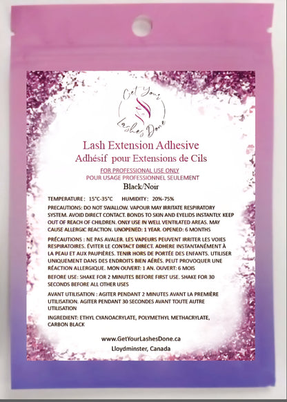 Black 1 Second Lash Extension Adhesive 5mL