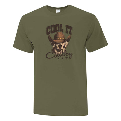T-shirt "Cool it cowboy" imprimé