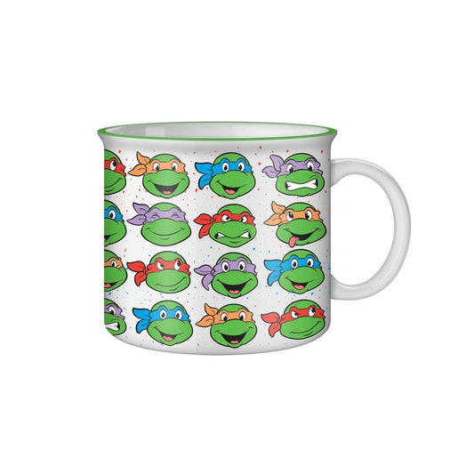 Teenage Mutant Ninja Turtles Multi Face Pattern 20oz Ceramic Camper Mug