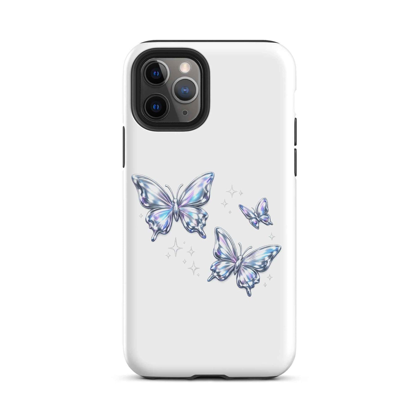 Tough Case for iPhone® with Chrome Butterflies Design - iPhone Tough Case Butterflies