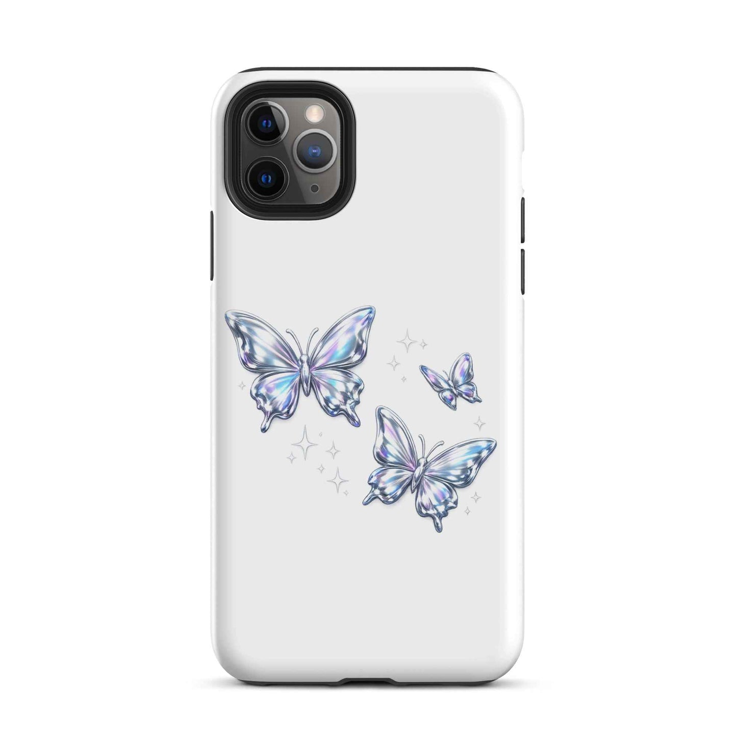 Tough Case for iPhone® with Chrome Butterflies Design - iPhone Tough Case Butterflies