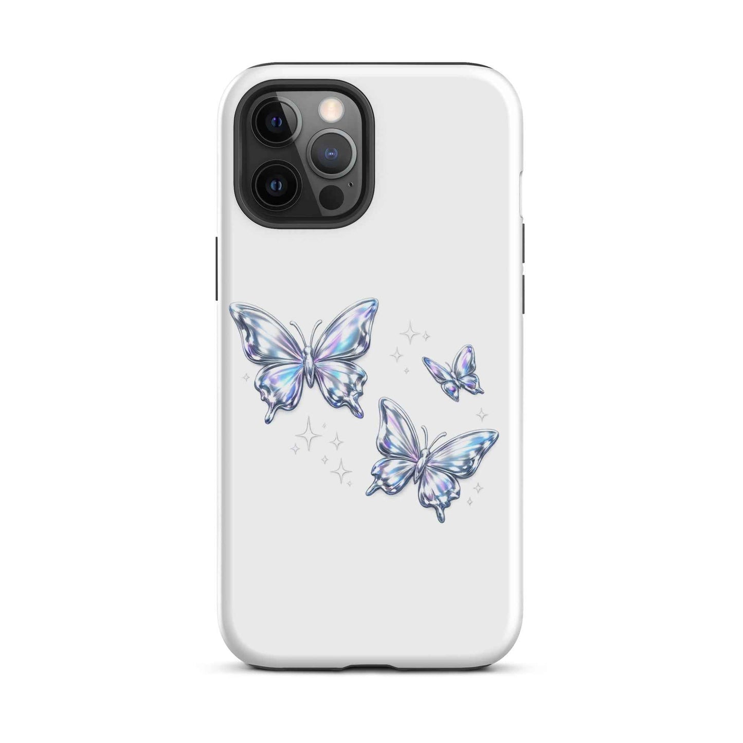 Tough Case for iPhone® with Chrome Butterflies Design - iPhone Tough Case Butterflies