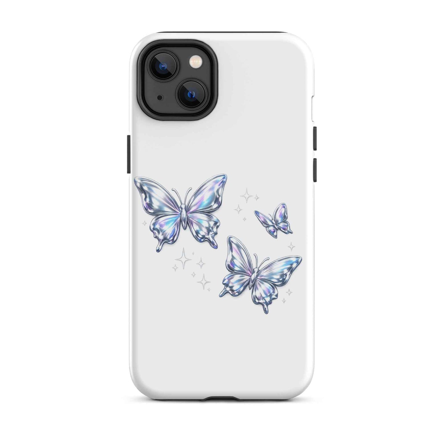 Tough Case for iPhone® with Chrome Butterflies Design - iPhone Tough Case Butterflies