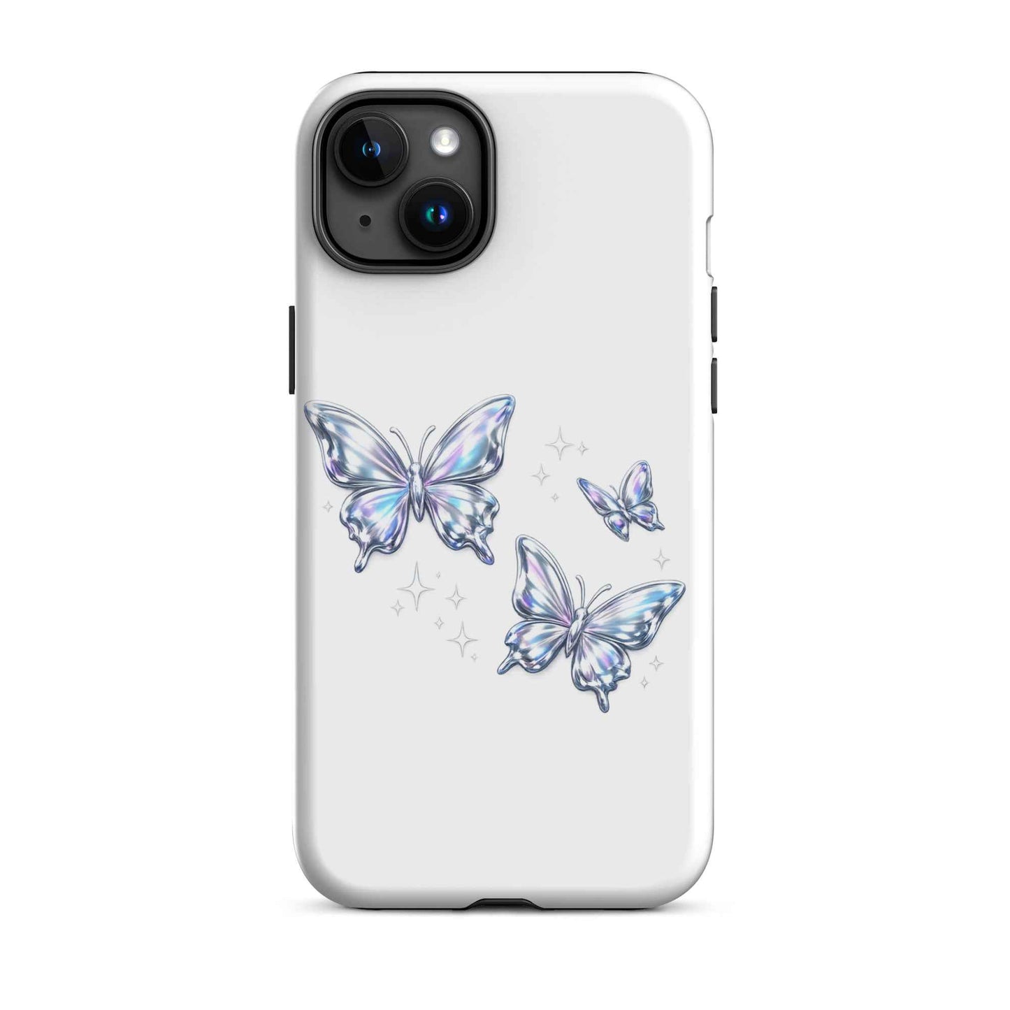 Tough Case for iPhone® with Chrome Butterflies Design - iPhone Tough Case Butterflies