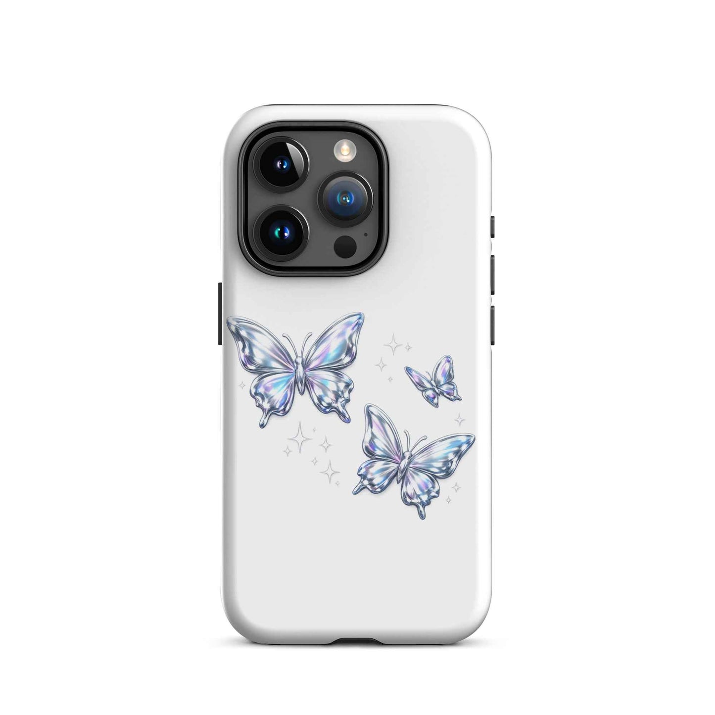 Tough Case for iPhone® with Chrome Butterflies Design - iPhone Tough Case Butterflies