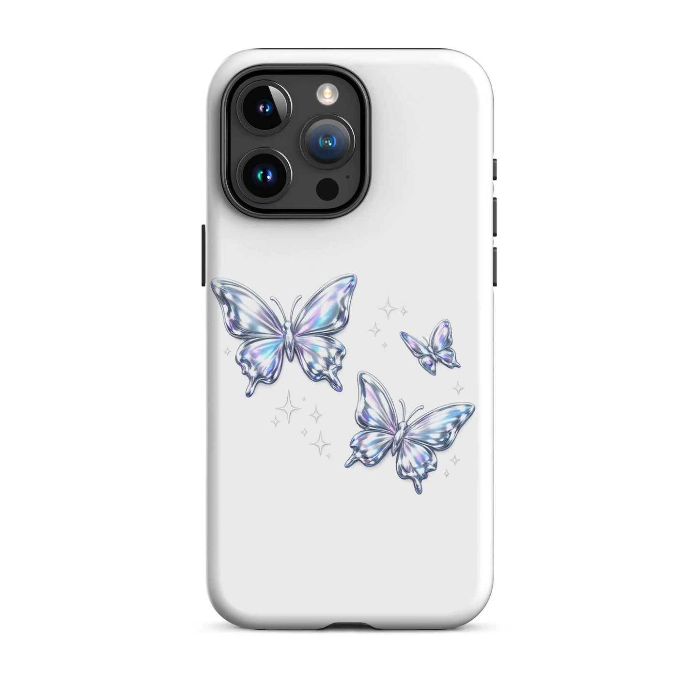 Tough Case for iPhone® with Chrome Butterflies Design - iPhone Tough Case Butterflies