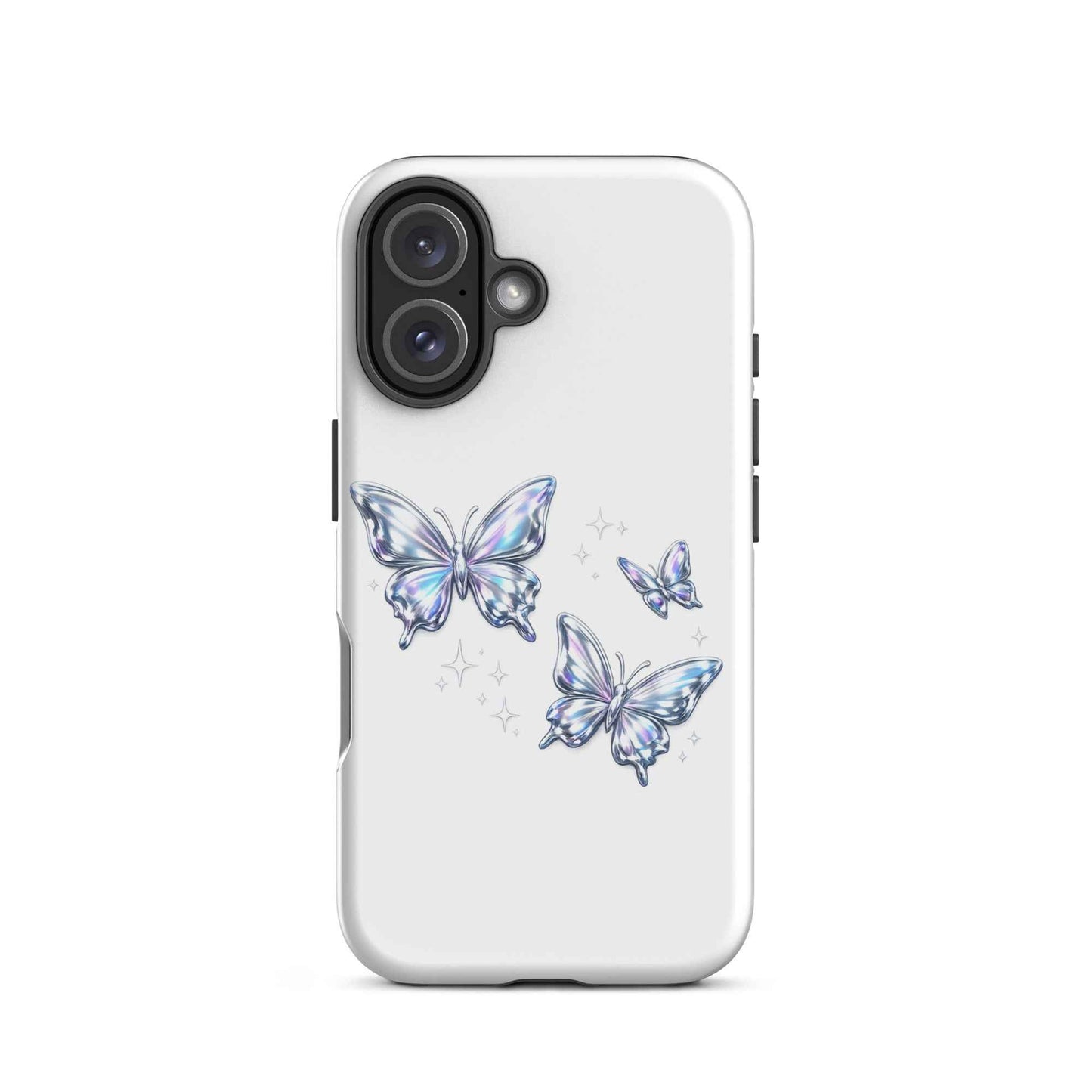 Tough Case for iPhone® with Chrome Butterflies Design - iPhone Tough Case Butterflies