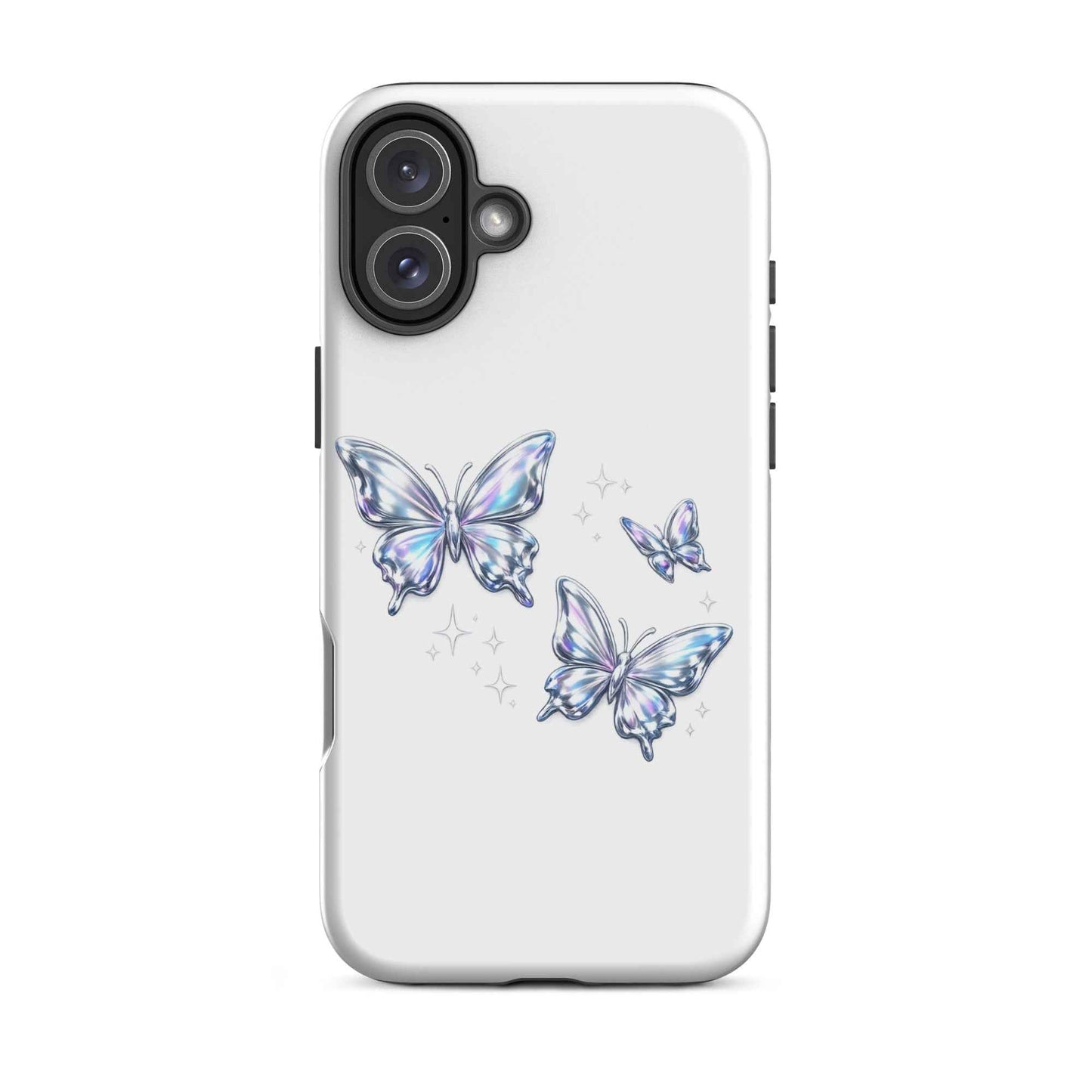 Tough Case for iPhone® with Chrome Butterflies Design - iPhone Tough Case Butterflies