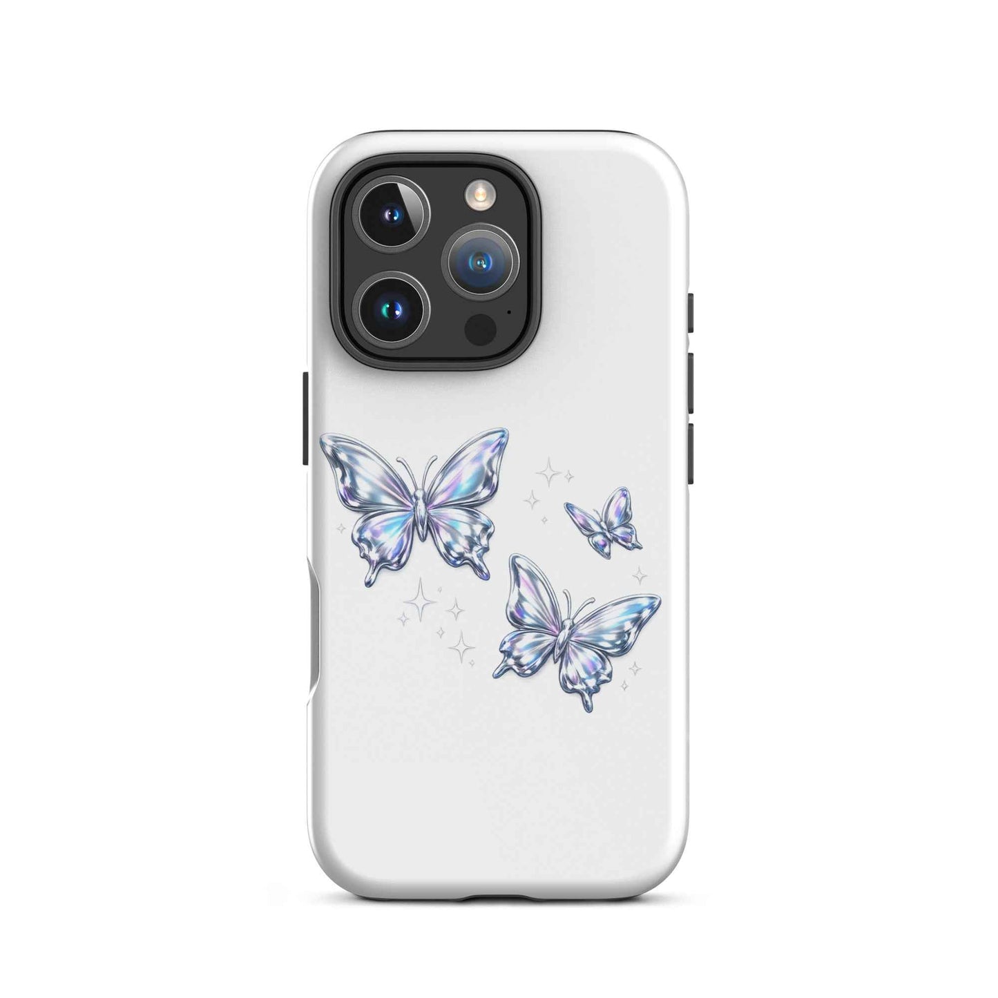 Tough Case for iPhone® with Chrome Butterflies Design - iPhone Tough Case Butterflies