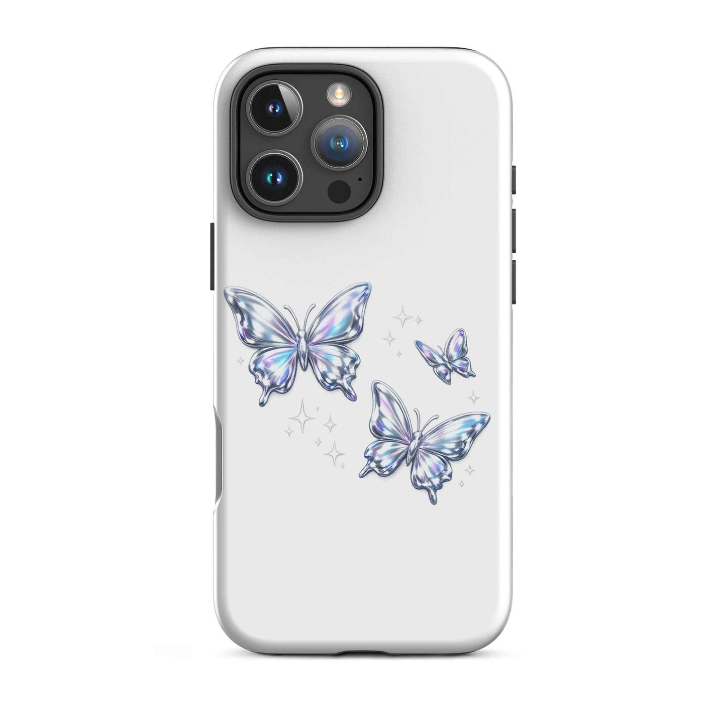 Tough Case for iPhone® with Chrome Butterflies Design - iPhone Tough Case Butterflies