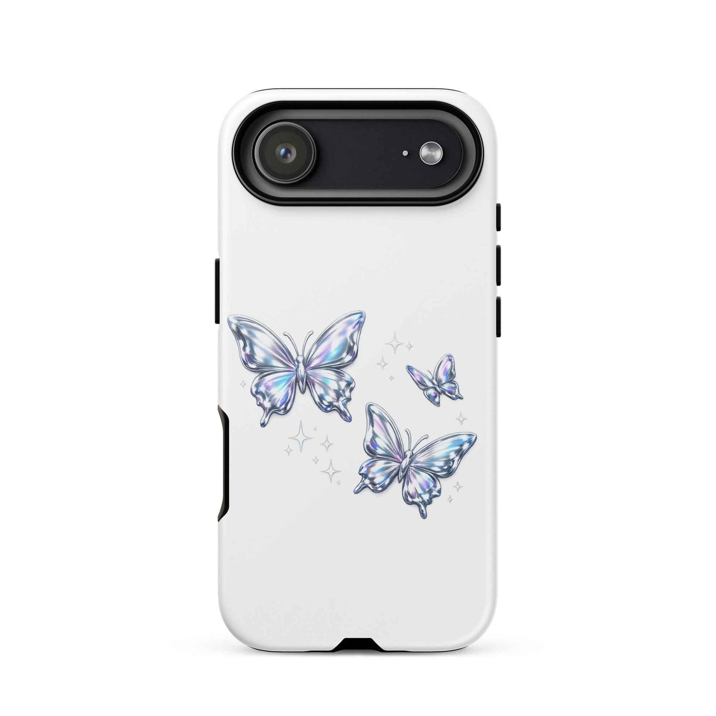 Tough Case for iPhone® with Chrome Butterflies Design - iPhone Tough Case Butterflies