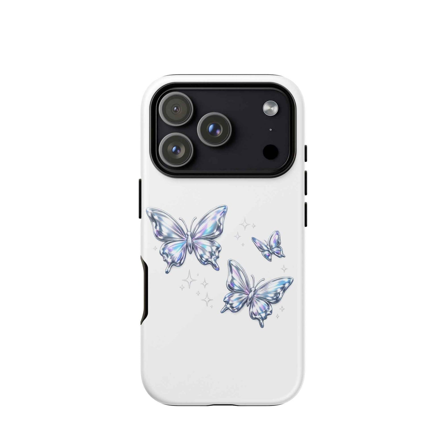 Tough Case for iPhone® with Chrome Butterflies Design - iPhone Tough Case Butterflies