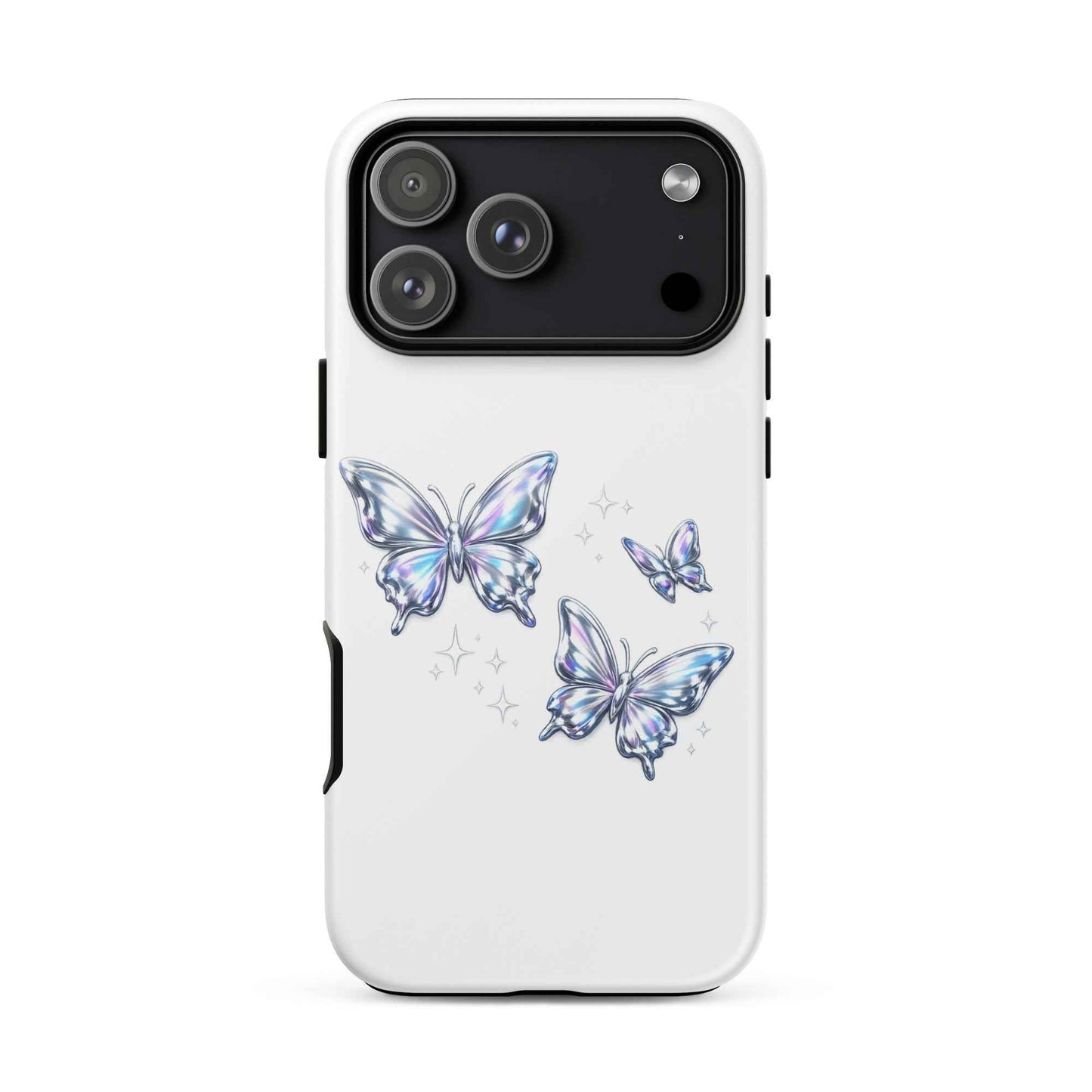Tough Case for iPhone® with Chrome Butterflies Design - iPhone Tough Case Butterflies