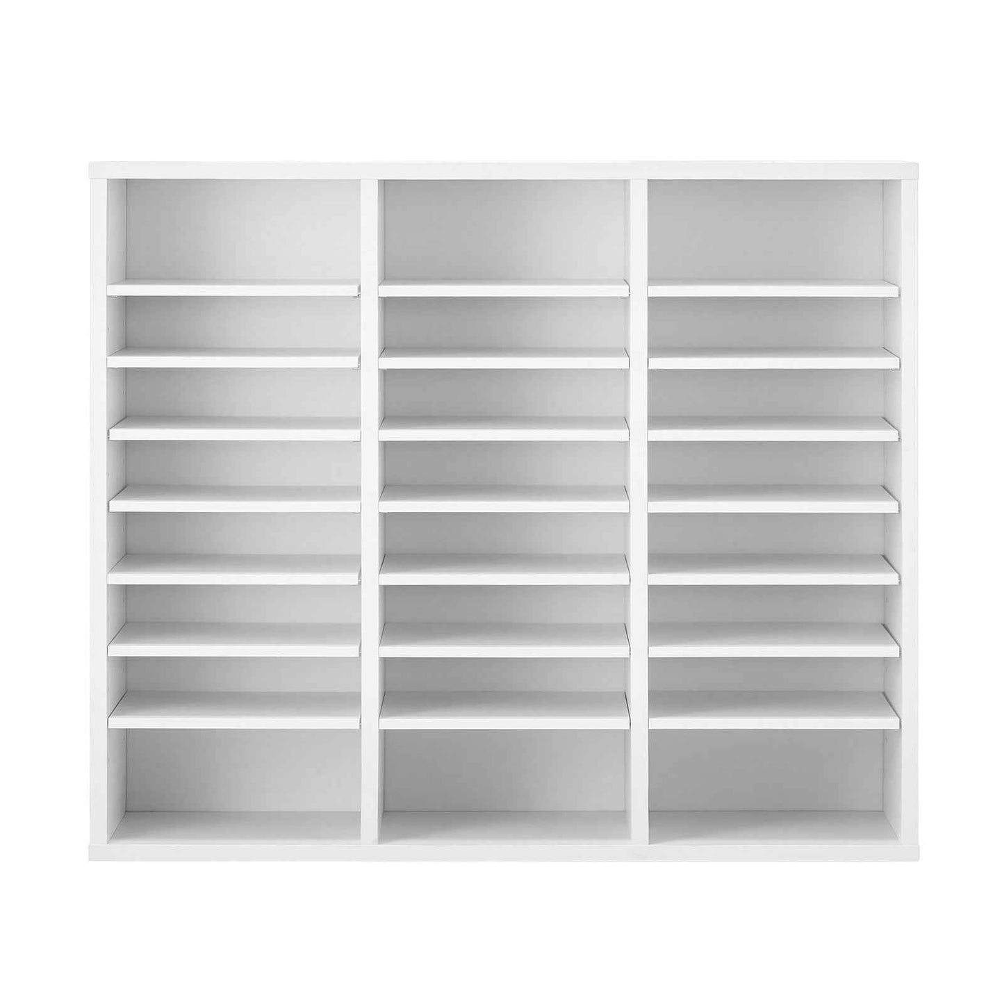 VEVOR Wooden Literature Organizer 24 Compartments with Adjustable Shelves White