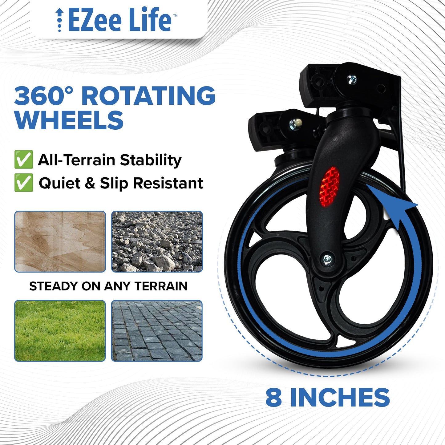EZee Life X Frame Rollator CH3011 | Lightweight 4-Wheel Walker with Seat Canada