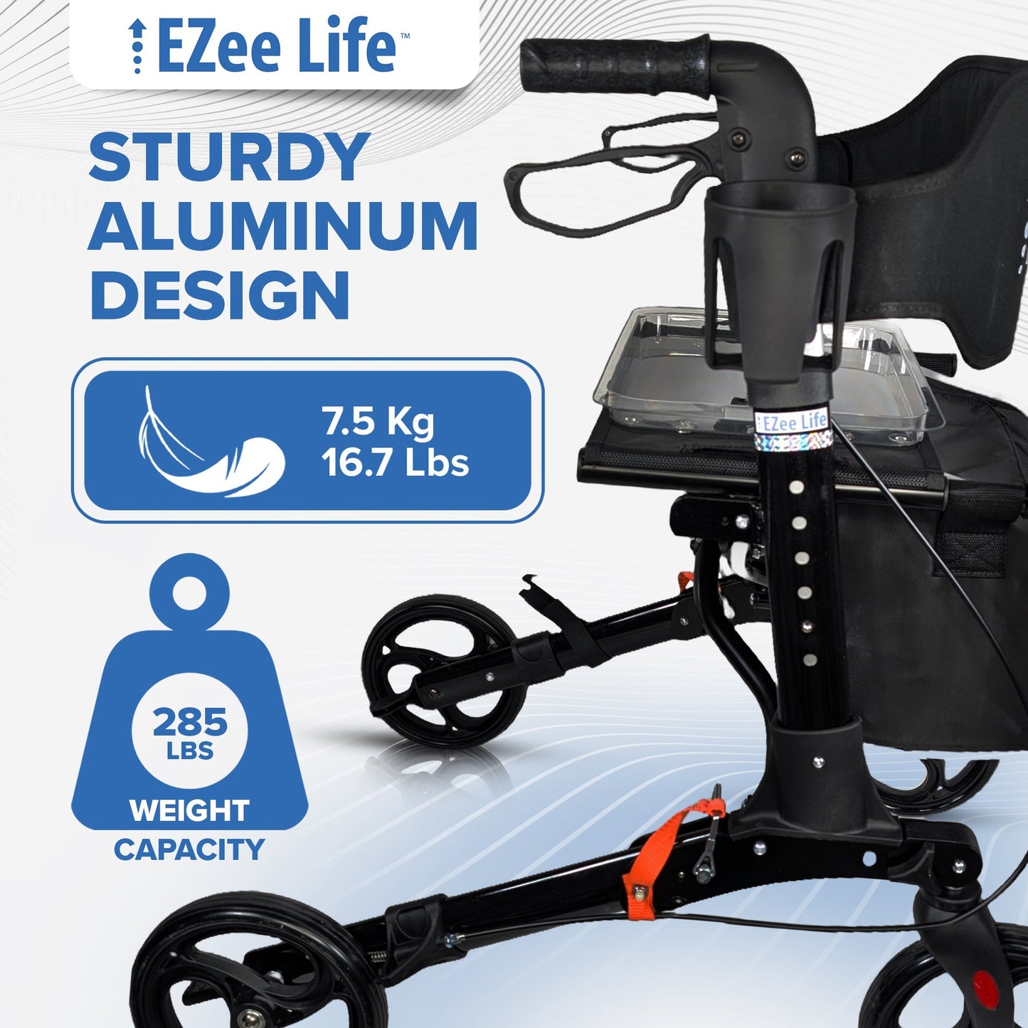 EZee Life X Frame Rollator CH3011 | Lightweight 4-Wheel Walker with Seat Canada