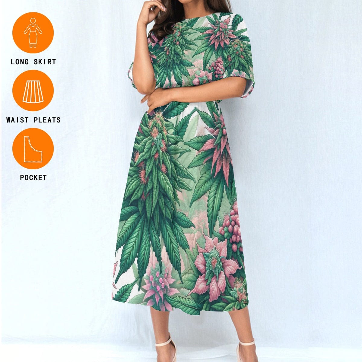 Pink Haze Dress with Pocket Waist for Effortless Style