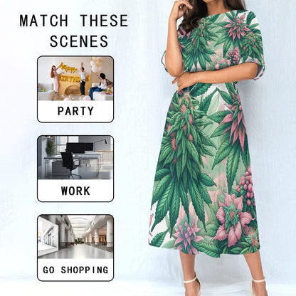 Pink Haze Dress with Pocket Waist for Effortless Style