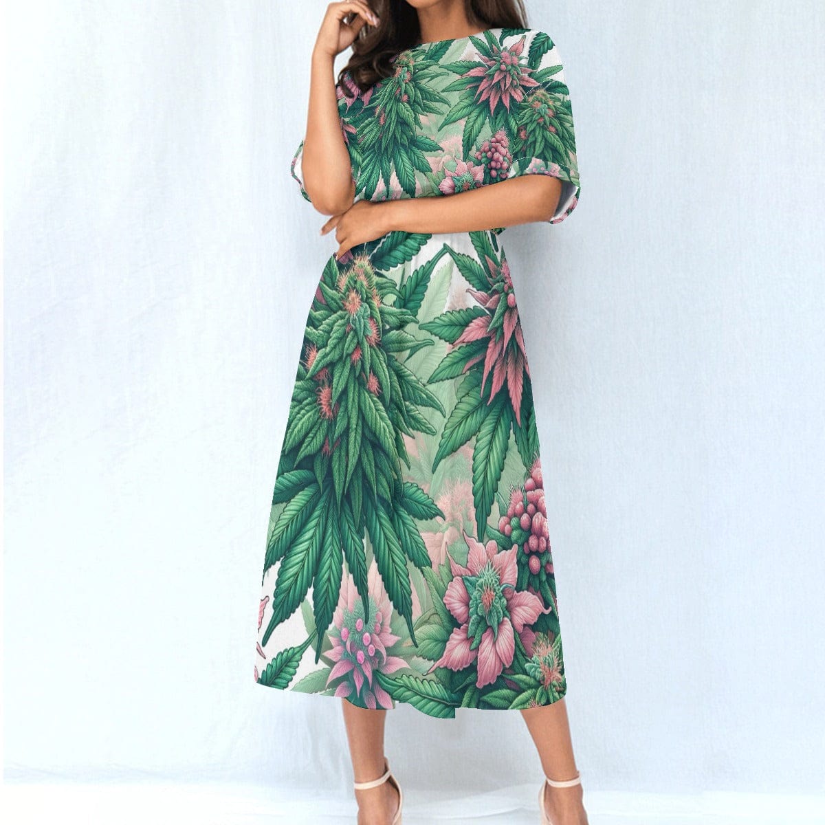 Pink Haze Dress with Pocket Waist for Effortless Style