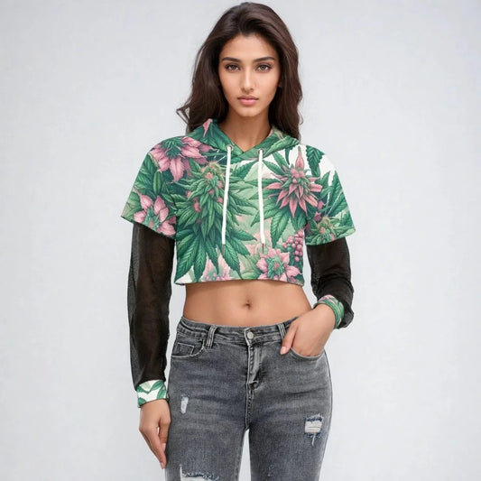 pink cropped hoodie